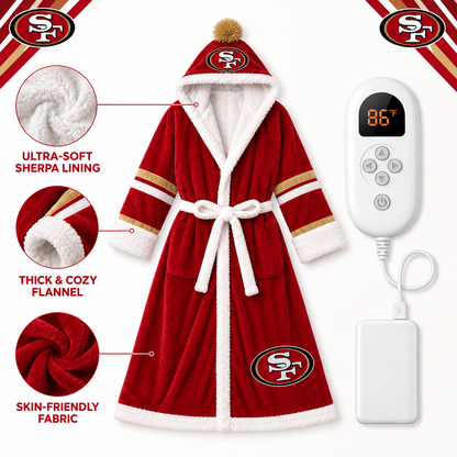 Heated Fan Robe — Sherpa-Lined Game Day Robe