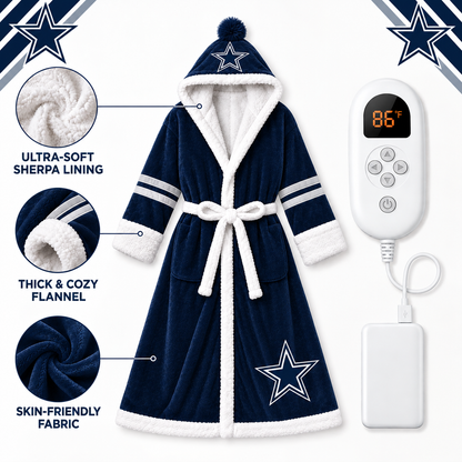 Heated Fan Robe — Sherpa-Lined Game Day Robe